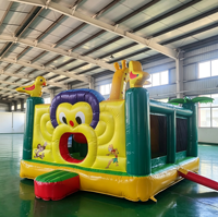 Château gonflable pour enfants épaissi, thème singe, combo combiné saut et toboggan, fourni par le fabricant, pour usage commercial et location