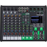 Console de mixage audio professionnelle M6 à 6 canaux avec 4 entrées micro, double effets DSP 99, carte son USB, Bluetooth et alimentation fantôme 48V