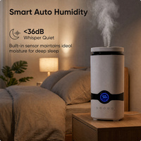 Humidificateur ultrasonique intelligent OEM 4L, écran tactile électrique, faible bruit, portable, pour la maison, l'hôtel, avec contrôle de l'humidité