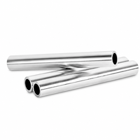 Tige creuse chromée droite en acier poli dur avec roulement 12/16/20/25/30mm, axe flexible guidé par roulement