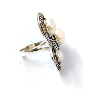 แหวนมุกเงินแท้ 925 แหวนพลอยทำมือ คอลเลคชั่นมุก แหวนเงินสวยงาม เครื่องประดับเงิน ราคาขายส่ง - Product Image 4