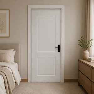 Puerta Interior <span class=keywords><strong>de</strong></span> Madera Compuesta Sólida, Puerta Blanca Lisa con Aislamiento Acústico, Pintura Ecológica <span class=keywords><strong>de</strong></span> MDF con Cristal <span class=keywords><strong>de</strong></span> Carbono para Hoteles y Villas - Product Image 1