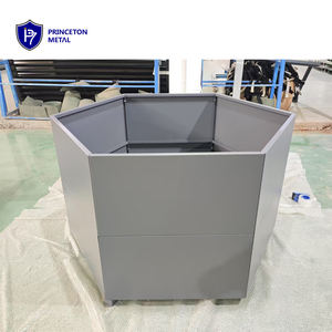 屋外装飾 カスタムメイド 大型 長方形 ガーデン フラワーボックス ポット スクリーン コンクリートブロック壁 アルミプランター - Product Image 5