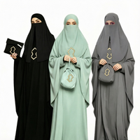 Robe de prière modeste avec châle Jilbab, Niqab portable, robe de prière avec sac, ensemble de prière de voyage, vêtements islamiques, Abaya Umrah