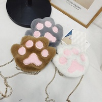 Sac à main pour femme, sac à bandoulière avec chaîne, fermeture éclair, mignon, peau d'ours, peluche douce, garçons et filles, petits sacs en fourrure, à la mode, tendance 2021