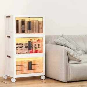 Çekmece tipi taşınabilir dolap depolama Bin katlanabilir tekerlekli çocuk giysileri oyuncaklar depolama dolabı konteyner kutusu - Product Image 5