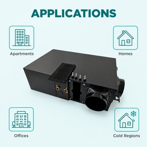 Ventilateur à air frais à serpentin d'<span class=keywords><strong>eau</strong></span> pour préchauffage ou prérefroidissement de pompe à chaleur ou chaudière, confort hivernal - Product Image 2