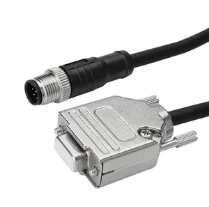 High quality RS232 RS485 harness M12 to DB9 M12 aviation plug 5pin to D-sub 9pin VGA cable connector