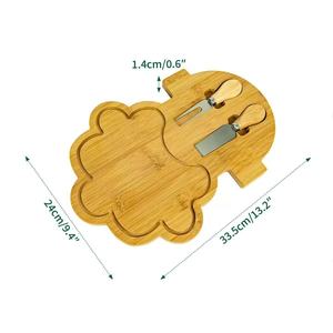 Tabla de cortar de bambú con forma de cordero Stars, juego de 3 piezas para queso, duradero y portátil para servir comida de bebé - Product Image 2