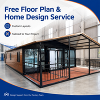 Casa Modular Ecológica de 20/40 Pies, Casa Contenedor Prefabricada Expandible, Casa Pequeña de Lujo con Cocina para Alquiler en Patio Trasero