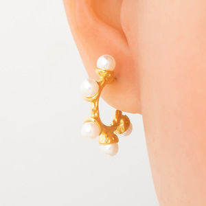 Pendientes de Aro con Perlas, Chapados en Oro de 18K, con Engaste de Titanio, para Uso Diario - Product Image 2