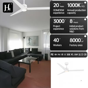 <b>Modern</b> Smart 52 Inch 3 Blades White LED Plastic <b>Ceiling</b> <b>Fan</b> <b>with</b> <b>Light</b> Dimmable Remote Control for Home Bedroom - Product Image 5