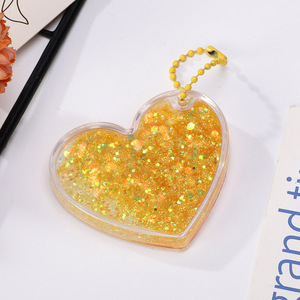 <span class=keywords><strong>Porte</strong></span>-clés Cœur Gonflable en PVC avec Paillettes Brillantes, Décoration de Sac, Pendentif Cœur en Plastique Souple - Product Image 3
