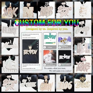 Colgante con Letra de Nombre Personalizado con Moissanita VVS, Joyería Fina Estilo Hip Hop, Colgante con Inicial de Diamantes para Hombre y Mujer - Product Image 3