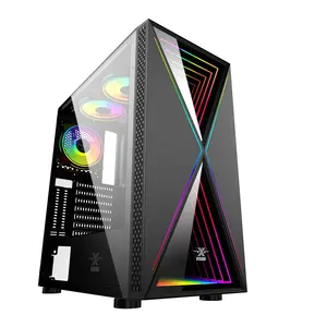 Casing Gaming Komputer PC RGB Kaca Tempered Strip LED Infinity Menara Penuh EATX High End