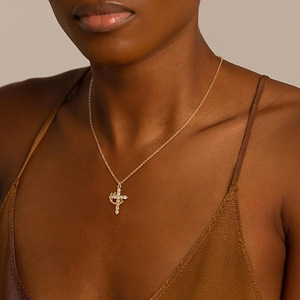 <span class=keywords><strong>Collana</strong></span> incrociata con <span class=keywords><strong>corona</strong></span> da donna alla moda da donna <span class=keywords><strong>collana</strong></span> con ciondolo a croce con <span class=keywords><strong>corona</strong></span> d'oro gioielli fede con croce di diamanti collane - Product Image 5