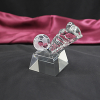 Trophée sportif de chaussures de football en cristal de verre Prix de compétition d'équipe pour le football et d'autres sports fabriqués avec précision