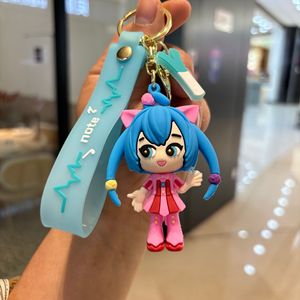 Llavero de PVC con colgante de muñeca Hatsune Miku 3D de dibujos animados, colgante de plástico para mochila, regalos colgantes para parejas y llaves de coche - Product Image 5