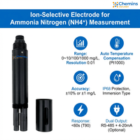Capteur d'azote ammoniacal RS485, électrode ionique sélective, moniteur de qualité de l'eau en ligne pour l'aquaculture et le traitement des eaux usées