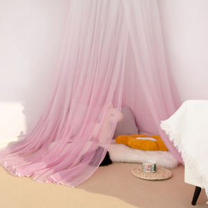 Malla de poliéster plegable tamaño king personalizada mosquitera circular color degradado diseño circular hogar viaje cama puerta Decoración - Product Image 5