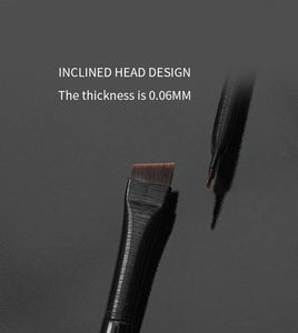 Pinceaux à yeux en poils de chèvre ultra fins de haute qualité, mélange de poils, remise, pinceau à eyeliner plat angulaire, étiquette privée personnalisée, outil de maquillage - Product Image 4