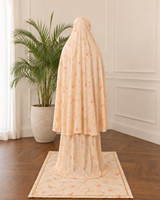 Ensemble de robe de prière musulmane florale personnalisée avec tapis de prière assorti, abaya khimar une pièce pour femmes musulmanes pour le Ramadan