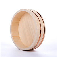 Bambus Oke Sushi Hangiri, plateau circulaire japonais pour sashimi, baril à sushi pour chirashi, bac à mélanger le riz à sushi en bois de pin, cuivre blanc