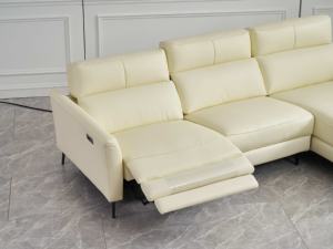 Canapé d'angle moderne en cuir véritable avec double fonction électrique inclinable, massage et refroidissement extensibles – Fabriqué en Chine - Product Image 3