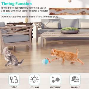 Smart Luxury <b>Interactive</b> <b>Cat</b> Ball <b>Toy</b> with Rechargeable Battery 360 Degree Rotate & Motion Activated for Indoor <b>Cats</b> - Product Image 6