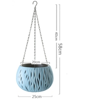 Pot de fleurs suspendu en plastique épaissi de style nordique, rond et durable, pour balcon extérieur