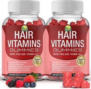 Premium vegetariano biotina vitamina E & C sostenere la crescita dei capelli integratori sanitari per capelli vitamina Gummies