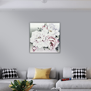 Quadro Moderno Dipinto a Mano con <span class=keywords><strong>Fiori</strong></span> <span class=keywords><strong>su</strong></span> <span class=keywords><strong>Tela</strong></span> con Cornice, Stampa UV Originale 75x75cm 6 Colori - Product Image 6