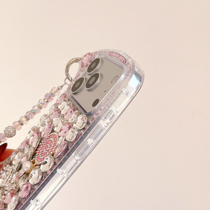 เคสโทรศัพท์มือถือดีไซน์กระเป๋าถือประดับคริสตัลหรูหรา รูปทรงอมยิ้ม ประดับเพชรและกลิตเตอร์ พร้อมสายคล้อง สำหรับ <span class=keywords><strong>iPhone</strong></span> 18 <span class=keywords><strong>Pro</strong></span> <span class=keywords><strong>Max</strong></span> - Product Image 2