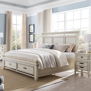 Precio barato cama de madera maciza cama de madera clásica con dos cajones de almacenamiento apartamento cama tamaño King <span class=keywords><strong>muebles</strong></span> de Hotel - Product Image 6