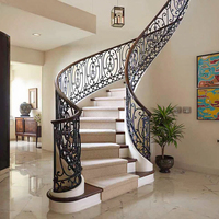 Main courante d'escalier de balcon en fer forgé de style français pour intérieur, résistante à la rouille, installation facile