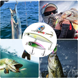 Kit <span class=keywords><strong>de</strong></span> Pêche USHAZER 200 Pièces: Leurres Souples, Queue Bouclée, Cuillères, Spinner, Poisson Nageur, Têtes Plombées, Hameçons Décalés, Plombs Balle pour Achigan - Product Image 6