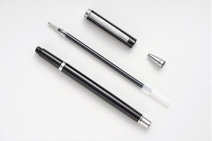 Stylo publicitaire personnalisable – Stylo métallique gravé au laser avec logo – Stylo noir neutre – Cadeau promotionnel - Product Image 5