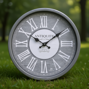 Wall <b>Clock</b> (4x28cm) JUSTAMINUTE Antique Grey 00887TG - Product Image 3