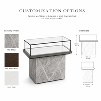 Vitrine de luxe sur mesure en aluminium pour bijouterie avec éclairage LED et verre ultra-transparent pour centre commercial