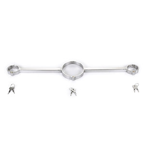 Gioco del sesso delle manette fisse in acciaio inossidabile per adulti a forma di una serratura a bullone - Product Image 4
