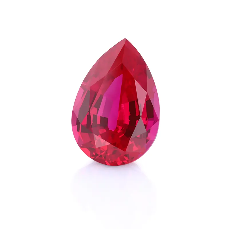 Starsgem lab mewah berlian tumbuh indah longgar grosir 4 carct pir cut ruby untuk membuat perhiasan