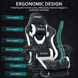 Vente en gros OEM Chaise de gamer à hauteur réglable Chaise de gamer de course d'ordinateur PC avec repose-pieds - Product Image 6