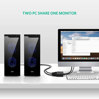 UGREEN VGA 2 in 1 Out Switch 2 Port Audio Video Switcher Box dengan Tombol Sakelar Manual Mendukung 1920x1080P 60Hz untuk PC TV Monitor