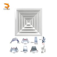 Grille de ventilation et diffuseur carrés en aluminium pour plafond, pour la maison, le bureau, la salle de bain, la cuisine, les toilettes, couleur blanche