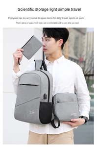 Ensemble trois pièces Style coréen nouveaux hommes femmes voyage en plein air <span class=keywords><strong>sac</strong></span> à dos décontracté école affaires <span class=keywords><strong>ordinateur</strong></span> portable <span class=keywords><strong>sac</strong></span> pour étudiant - Product Image 2