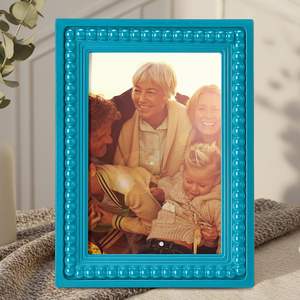 Cadre photo en bois durable de style européen avec perles colorées, cadeau d'anniversaire parfait pour les souvenirs chers - Product Image 1