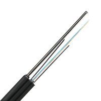 Kabel Fiber Optik Drop FTTH 1 2 4 Core Single Mode G657A2 Kabel Fiber Optik Flat Outdoor untuk Jaringan Last Mile