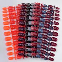 Lot de 24 faux ongles à presser, couleur unie, personnalisables, en ABS, application complète pour les doigts