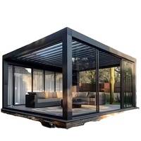 Pergola bioclimatique motorisée en alliage d'aluminium, garantie 5 ans, taille personnalisée, résistante aux intempéries, anti-UV, revêtement poudré, directement de l'usine