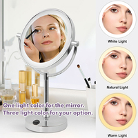 Miroir de maquillage grossissant double face de mode en gros, miroir de maquillage de bureau rotatif de haute qualité personnalisé
